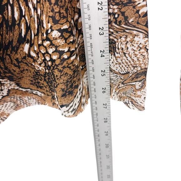 GANNI Mesh Turtle Neck Top Long‎ Sleeves Tiger Eye Brown Women’s Size 36 (US 4) - Picture 8 of 10